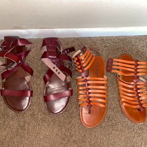 Two Pairs of American Eagle Gladiator Sandals